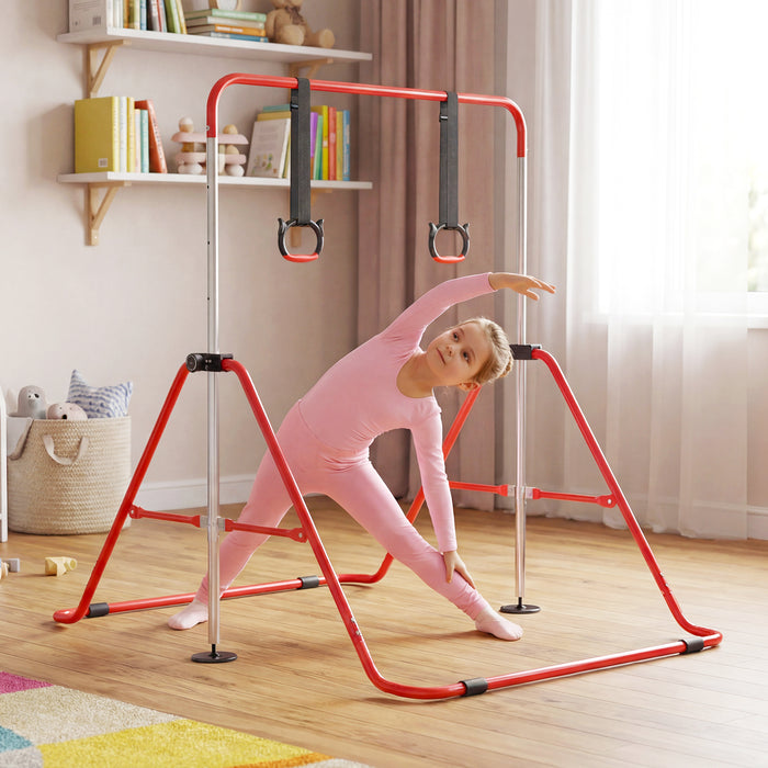 Expandable Gymnastic Bar for Kids 4-Level Height Adjustable Gymnastic Bar-