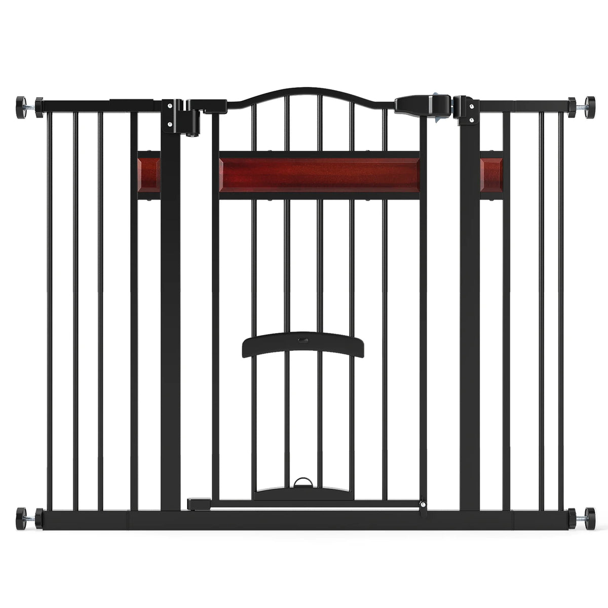 Extra Wide Walk Through Pet Gate with Small Door and 2 Extensions-
