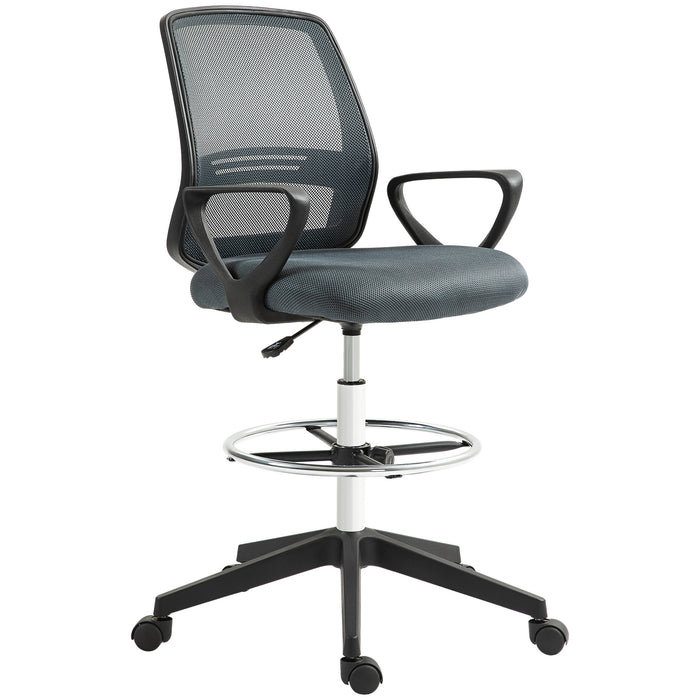 Ergonomic Mesh Back Drafting Chair - Adjustable Height & Comfortable Design for Draughtsmen - Ideal for Extended Sitting & Drawing Sessions