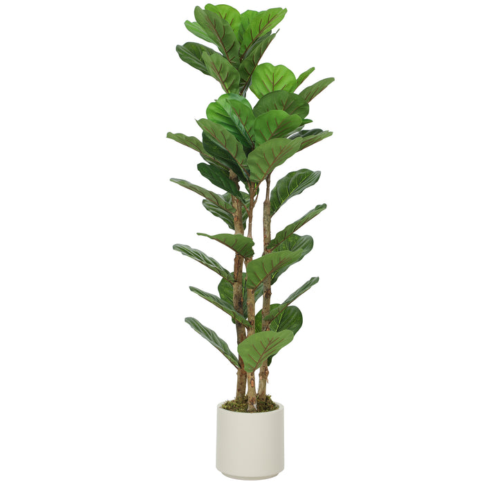 HOMCOM 120cm Artificial Fiddle Leaf Fig Tree - Green