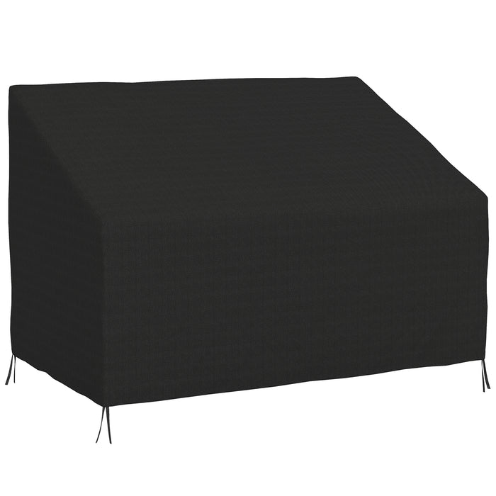 Outsunny 600D Oxford Cloth Furniture Cover, 2 Seater Sofa Protector for Garden Patio, Outdoor, Waterproof, Black, 140L x 84W x 56/94H cm