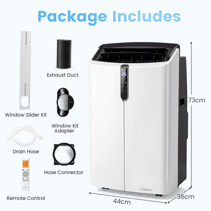12000 BTU Portable Air Conditioner with  24H Timer and Sleep Mode for Rooms Up to 46.5㎡-