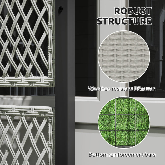 Outsunny Garden Planter Box with Trellis, Liner for Climbing Plants, Vegetables, Flowers, 90 x 35 x 148 cm, Mixed-grey