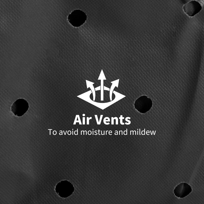 Outsunny Garden Patio Large Furniture Set Round Cover 600D Oxford Waterproof, Ф193 x 80H cm, Black