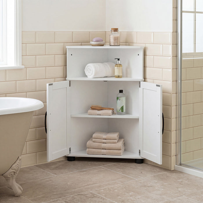 Farmhouse Bathroom Corner Storage Cabinet-