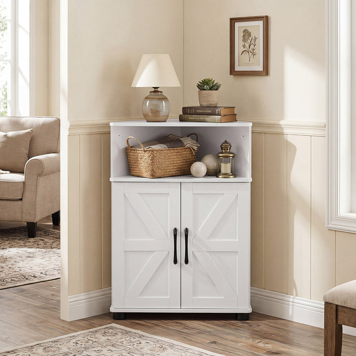 Farmhouse Bathroom Corner Storage Cabinet-