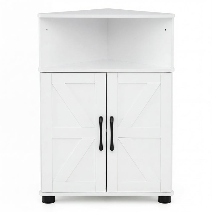 Farmhouse Bathroom Corner Storage Cabinet-
