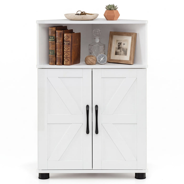 Farmhouse Bathroom Corner Storage Cabinet-