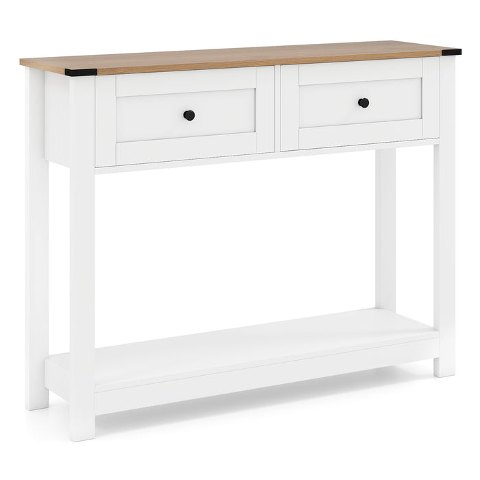 Farmhouse Console Table with 2 Drawers 106CM Long Entryway Table-