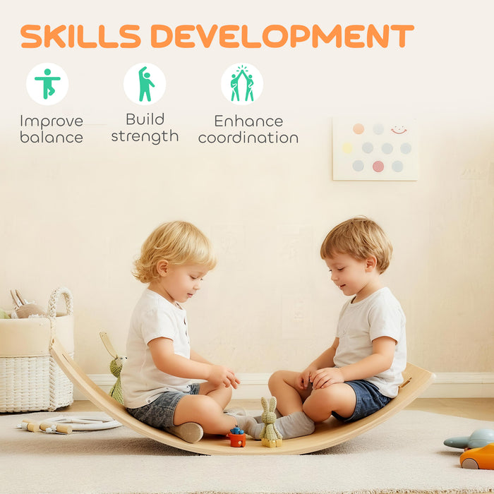 AIYAPLAY Kids Wooden Balance Board with Rope, Wooden Wobble Board with Felt for Sensory Play, for Toddler 3-6 Years Old