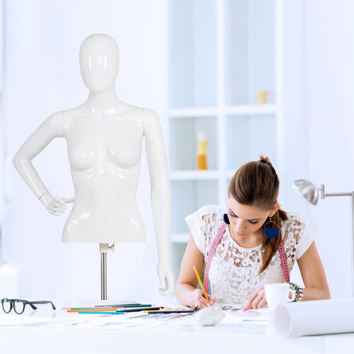 Female Half Body Mannequin with Adjustable Height and Arms