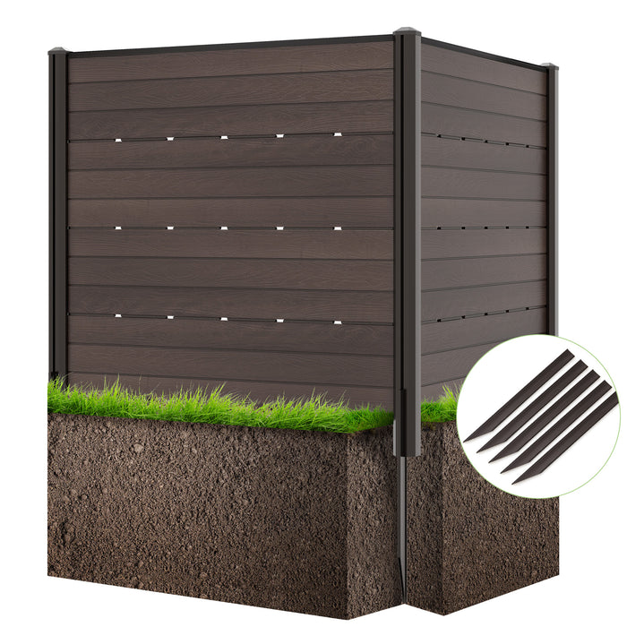 Outdoor Privacy Fence Screen with 5 Ground Stakes for Garden Yard Patio-