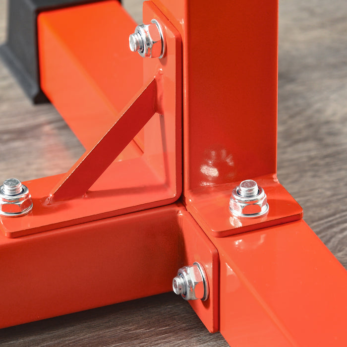 SPORTNOW Bulgarian Split Squat Stand, 12-Level Adjustable Single Leg Squat Machine with Foam Roller and Anti-Slip Pads for Lower Body Strength Training, Red