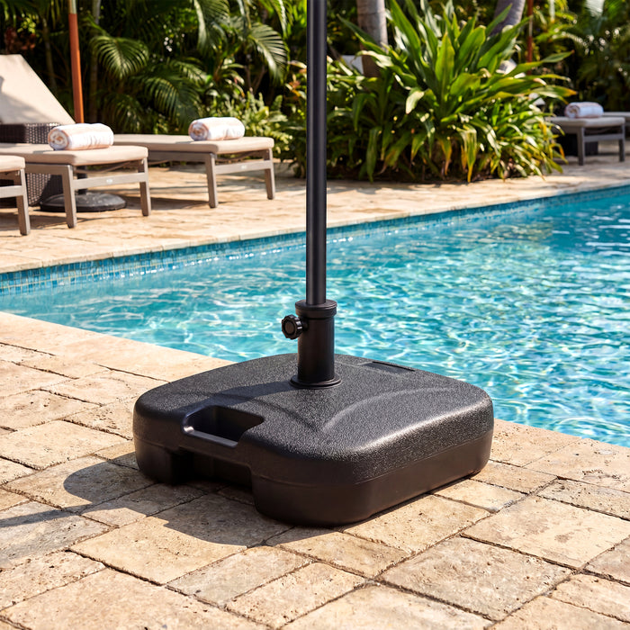 Fillable Square Patio Umbrella Base Heavy-Duty Stand with 3 Couplers-