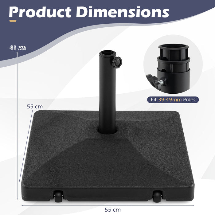 Fillable Umbrella Base 40 kg Heavy Duty with 2 Wheels-