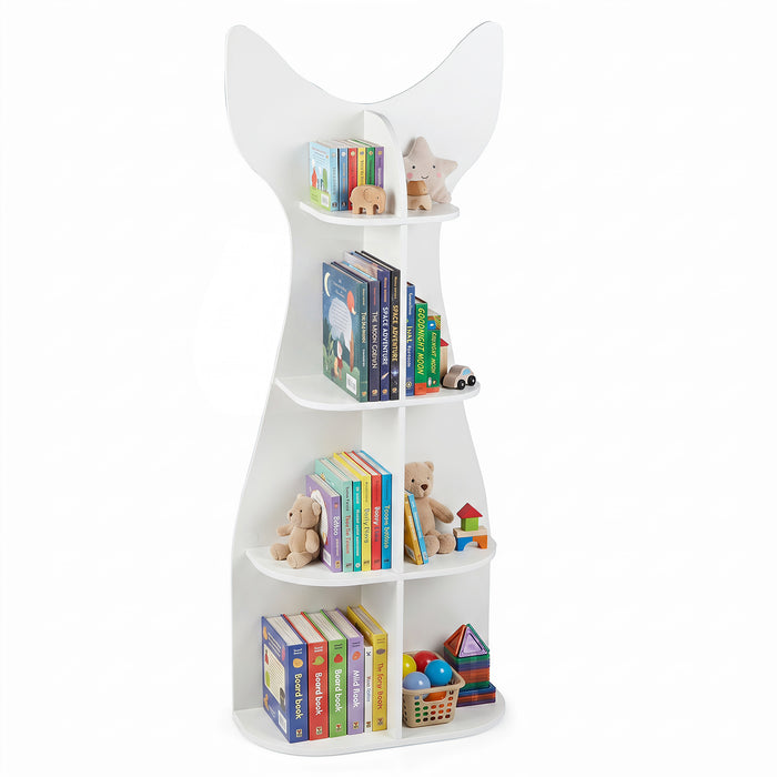 Fish-Shaped Kids Bookshelf with Open Shelves for Playroom-