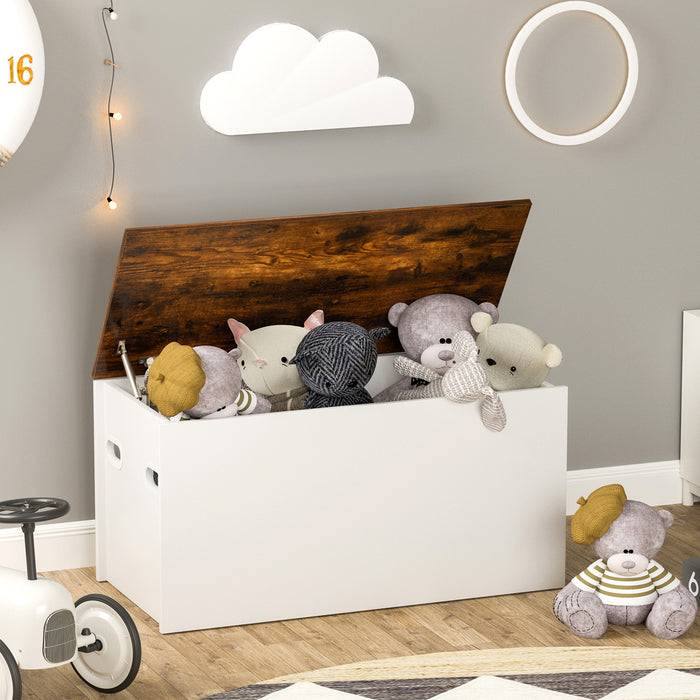 Flip-Top Storage Chest for Kids - Toy Storage Bench with Handy Handle - Ideal Solution for Organizing Children's Toys and Books