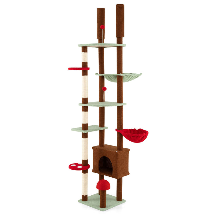 Floor to Ceiling Cat Tree 247-277 cm Adjustable Height-