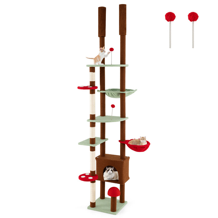 Floor to Ceiling Cat Tree 247-277 cm Adjustable Height-