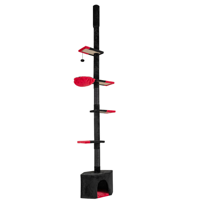 Floor to Ceiling Gothic Cat Tree 245-300 CM Adjustable-
