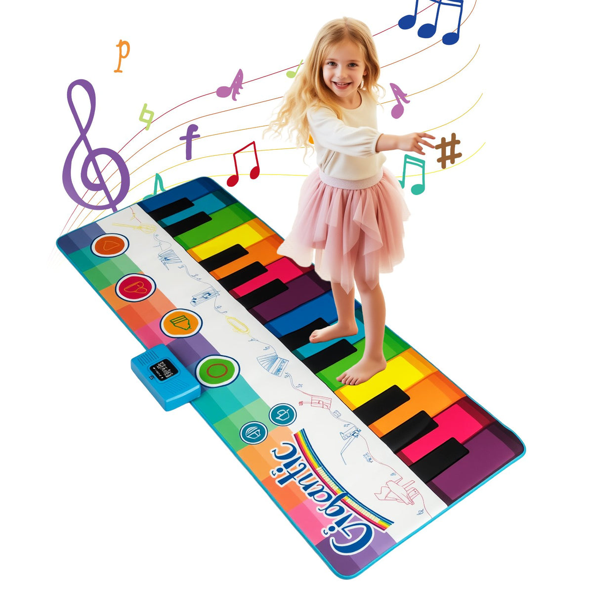 Floor Piano Dance Mat with 8 Instrument Sounds and Built-in Music ...