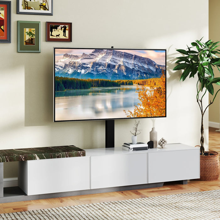 Height Adjustable Floor TV Stand with AV Shelf for 32-