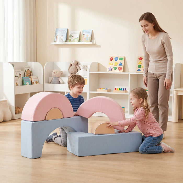 Foam Climbing Blocks for Toddlers 6-Piece Kids Climb Toys Soft Play Set for Babies-