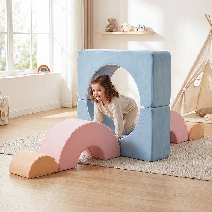 Foam Climbing Blocks for Toddlers 6-Piece Kids Climb Toys Soft Play Set for Babies-