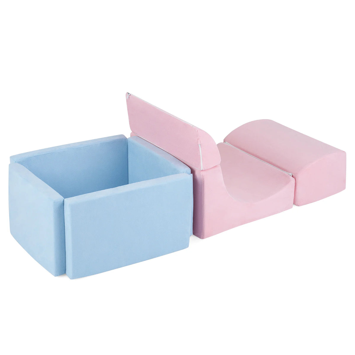Foam Climbing Blocks for Toddlers Kids Soft Play Set with Ball Pit and Suede Covers Children Indoor-