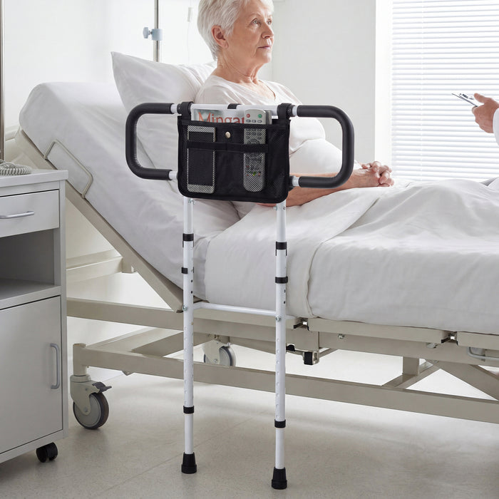 Foldable Bed Rail for Seniors Bed Rail for Elderly Adults Safety with Adjustable Width and Height-