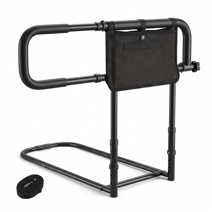 Foldable Bed Rail for Seniors with Adjustable Width and Height-