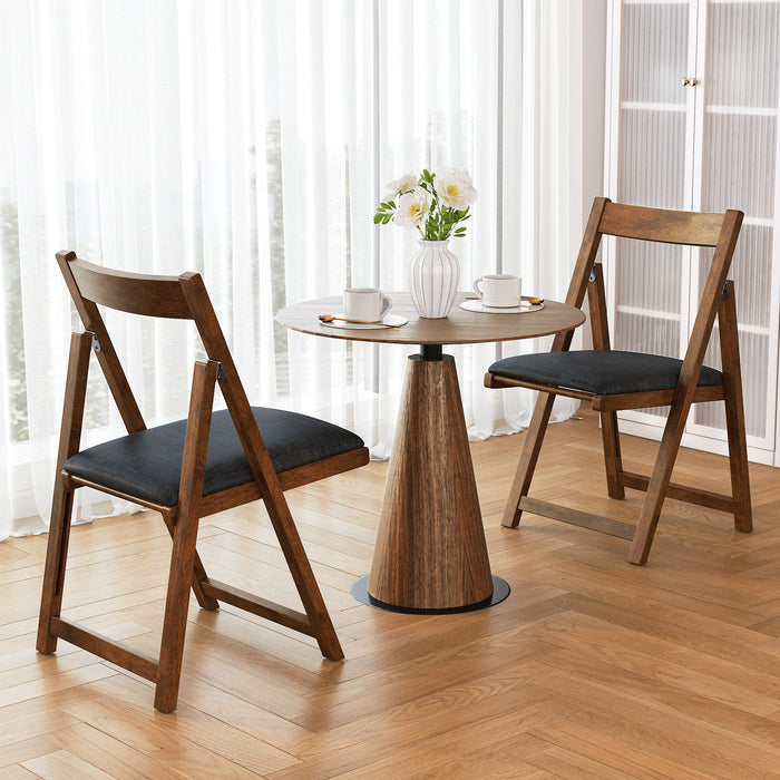 Foldable Dining Chair Set of 4 with Curved Backrest and Padded Seat-Grey