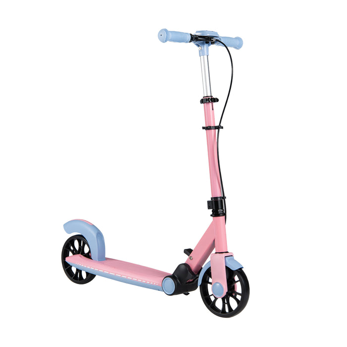 Foldable Kick Scooter with 2 Light-up Wheels and Rear Brake-