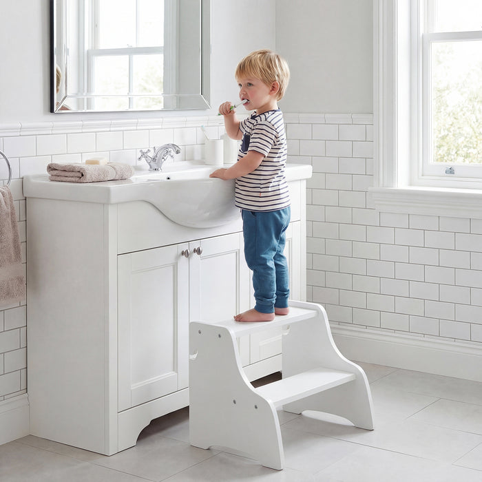 Foldable Toddler Step Stool with Chalkboards and 2-Step Stool for Boys and Girls Aged 2+-