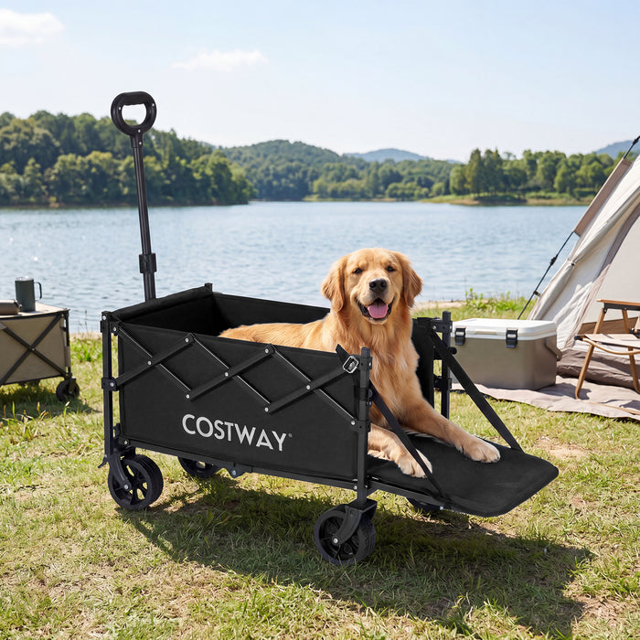 Foldable Transport Trolley 63-92L with Large All-Terrain Wheels for Beach Camping Picnic-