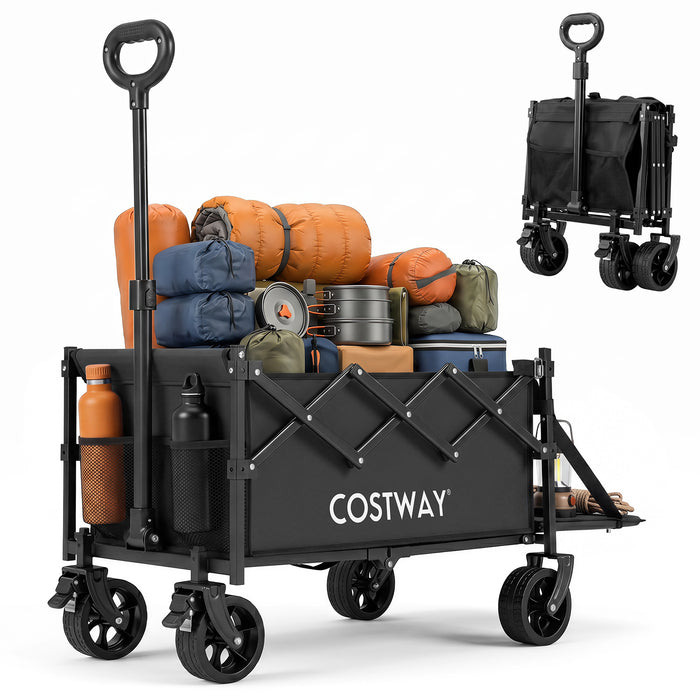 Foldable Transport Trolley 63-92L with Large All-Terrain Wheels for Beach Camping Picnic-