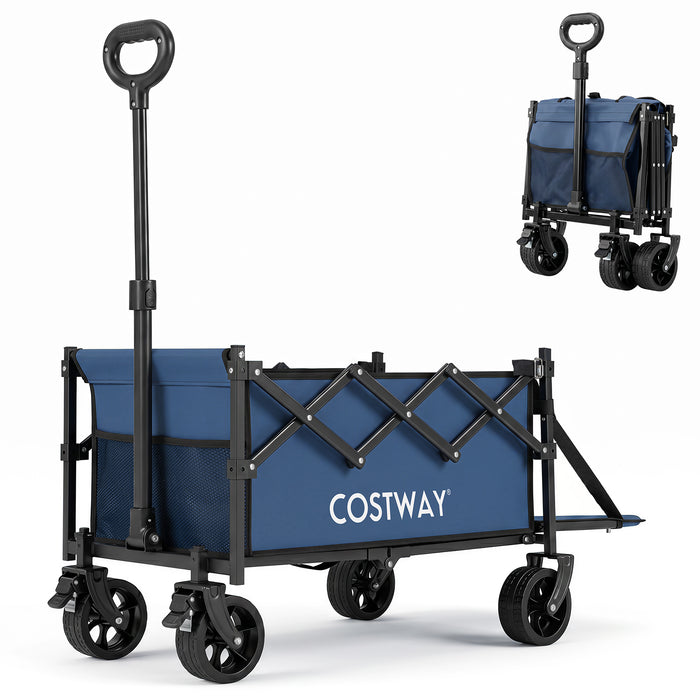 Foldable Transport Trolley 63-92L with Large All-Terrain Wheels for Beach Camping Picnic-
