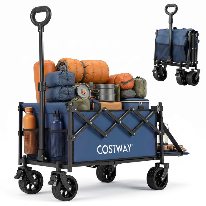 Foldable Transport Trolley 63-92L with Large All-Terrain Wheels for Beach Camping Picnic-