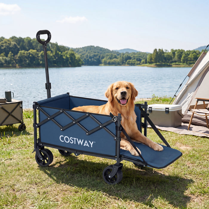 Foldable Transport Trolley 63-92L with Large All-Terrain Wheels for Beach Camping Picnic-