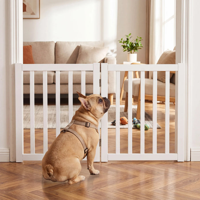 Foldable Wooden Freestanding Pet Gate for House snd Stairs-