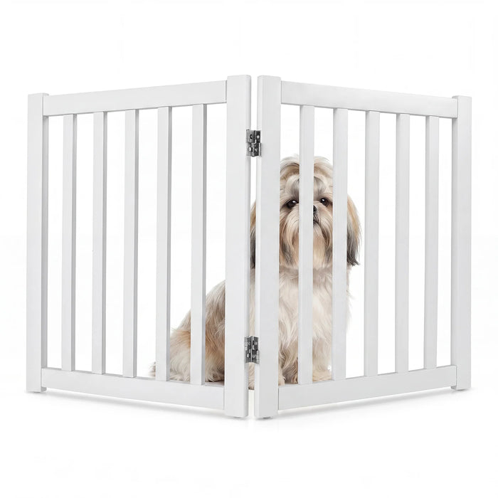 Foldable Wooden Freestanding Pet Gate for House snd Stairs-