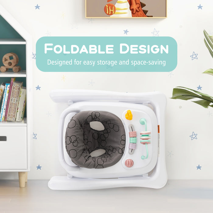 Foldable Baby Walker with Wheels and Anti Roll Over for Kids-