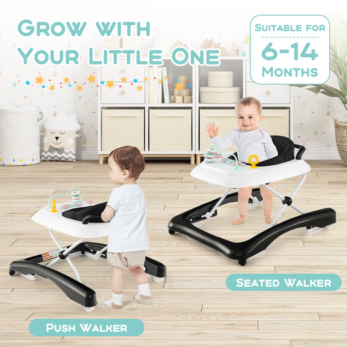 Foldable Baby Walker with Wheels and Anti Roll Over for Kids-