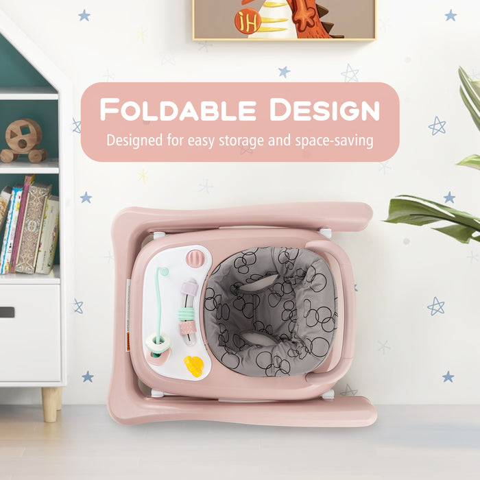 Foldable Baby Walker with Wheels and Anti Roll Over for Kids-