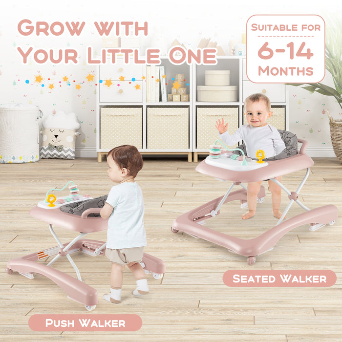 Foldable Baby Walker with Wheels and Anti Roll Over for Kids-