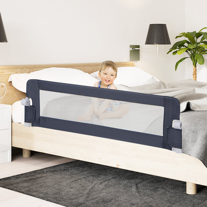 Foldable Bed Rail for Toddlers with Adjustable Safety Strap-