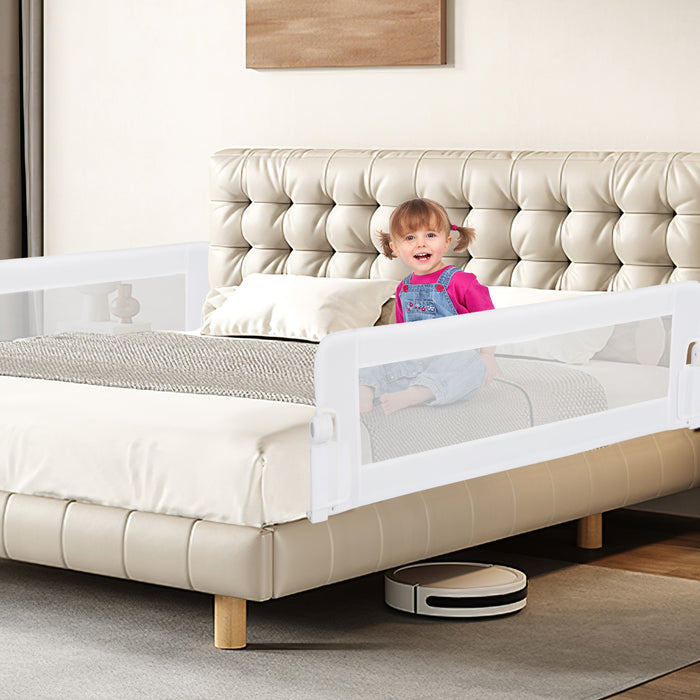 Foldable Bed Rail for Toddlers with Adjustable Safety Strap-