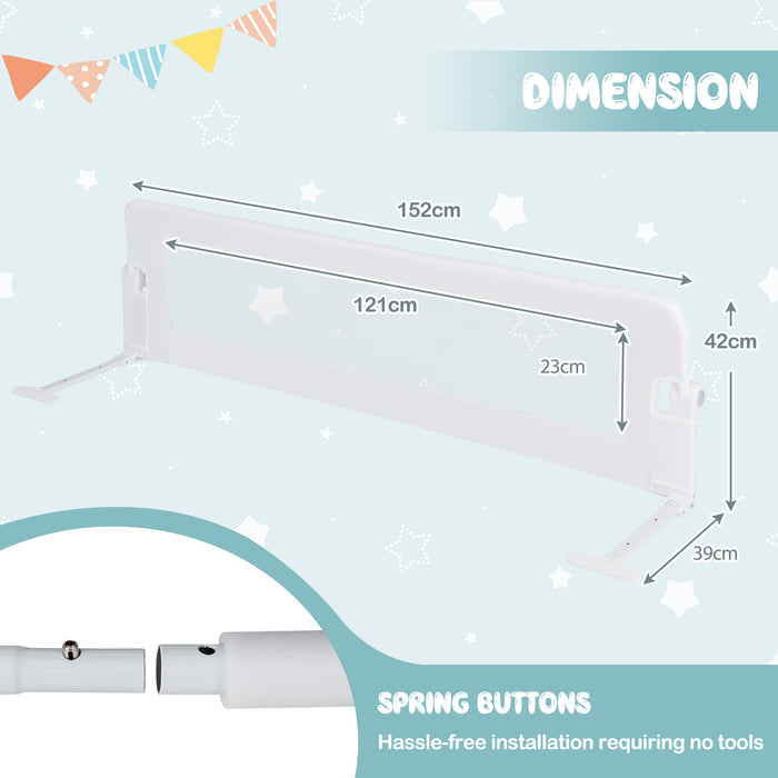 Foldable Bed Rail for Toddlers with Adjustable Safety Strap-