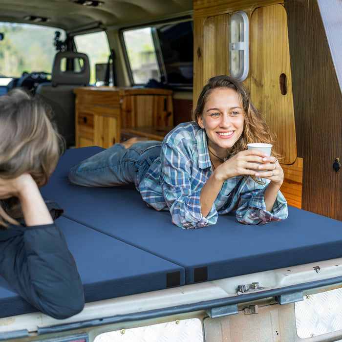 Foldable Camping Mattress Outdoor Sleeping Mat with High Density Foam-