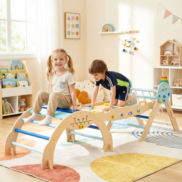 Foldable Climbing Toys with Arch and Climber for Toddlers-